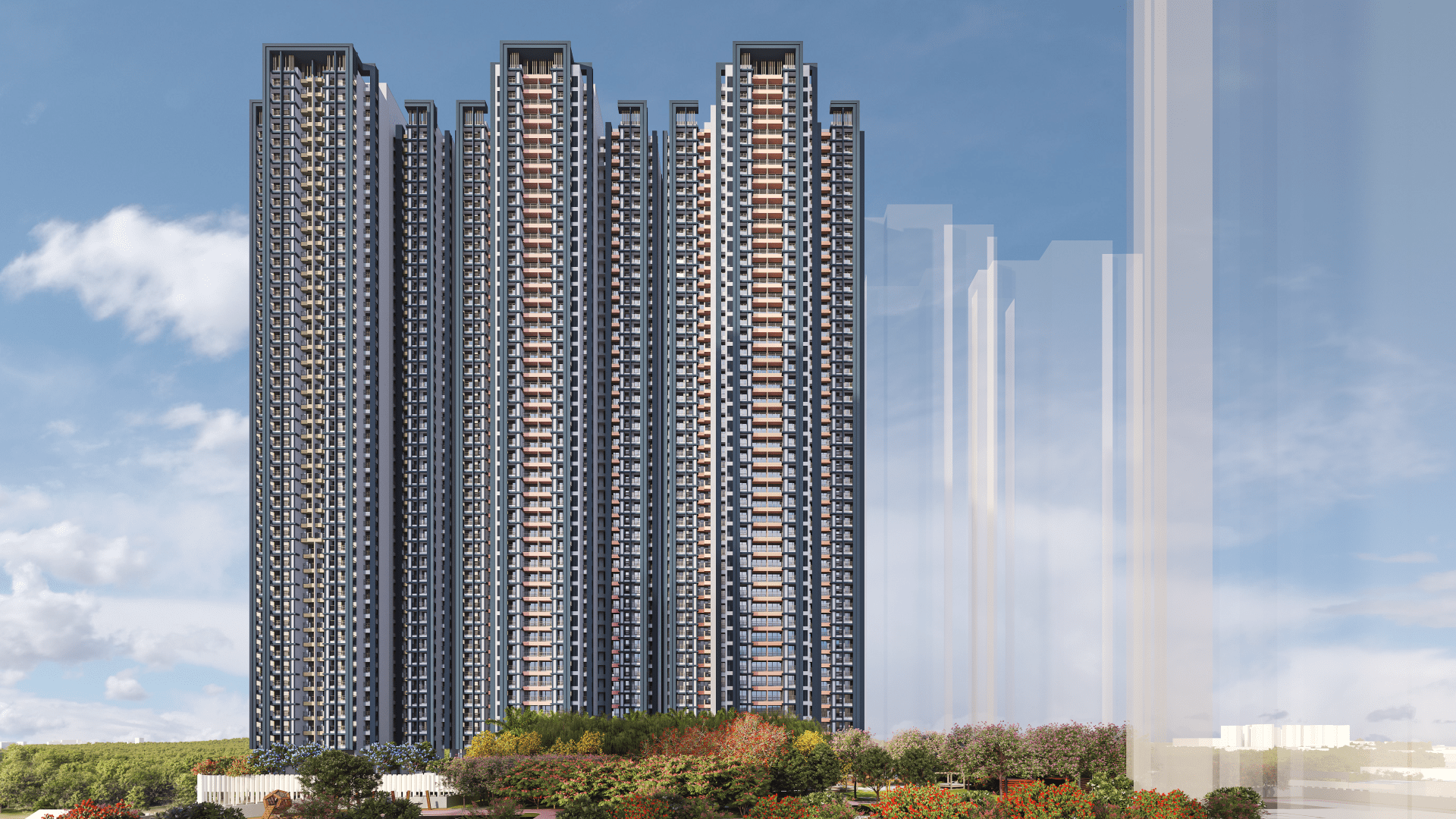 3D worm’s-eye view render of a modern building with dynamic angles and realistic lighting by TechInfinity Studio.